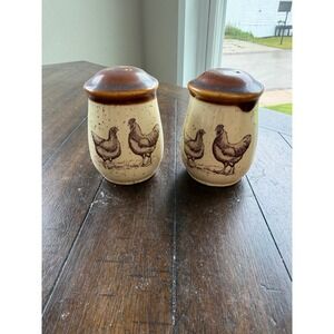 Vintage 1975 Country Road Rooster Salt and Pepper Shakers Farmhouse Japan Set